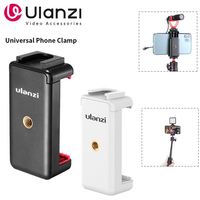 Ulanzi ST-07 Phone Holder Clamp Clip With Cold Shoe Mount Extend Mic Video Light 1/4'' Tripod Monopod Base Mount for Smartphone