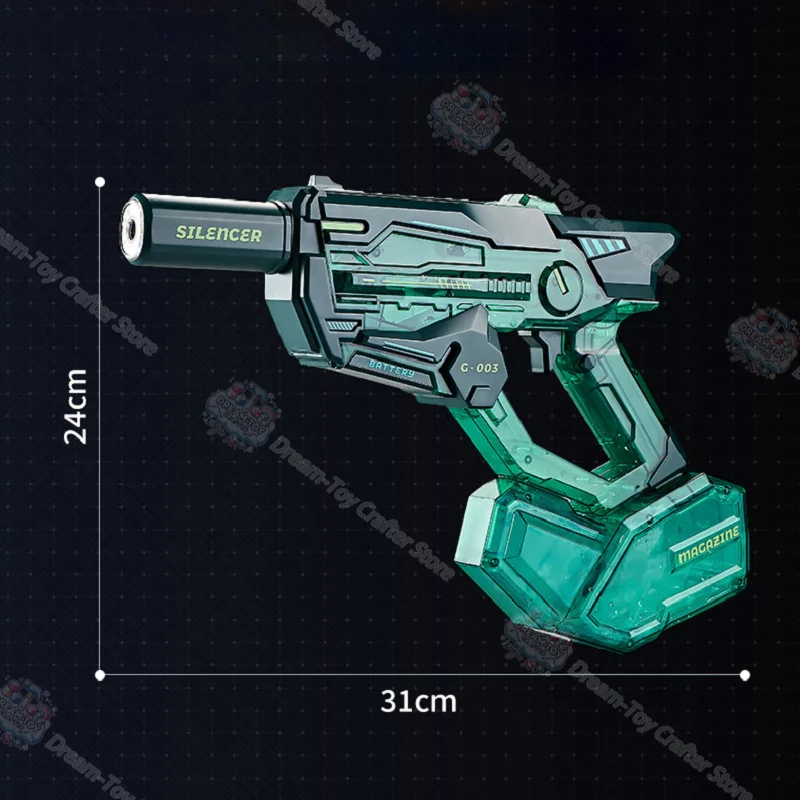 Pistola de água elétrica brinquedo para crianças automático alta pressão poderoso blaster grande capacidade firelight respingo tiro ao ar livre jogar