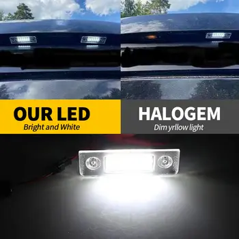 2個白色LED車牌燈,OEM編號1Z0943021,適用於Skoda明銳2改款車型(2009-2012)及Roomster 5J車型(2006-2010)。 10 最佳銷售 2006年式Skoda明銳 - №5