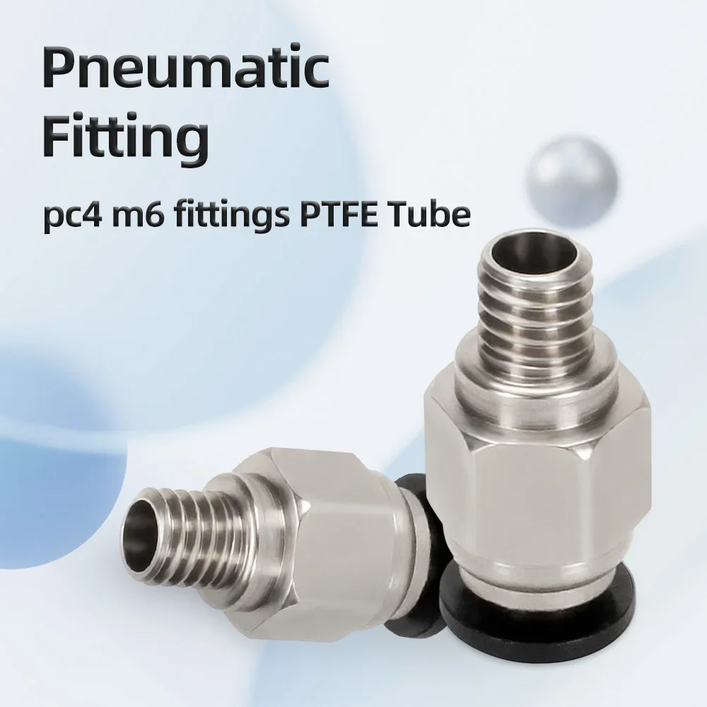 1-10 個 3D プリンターアクセサリー PC4-M6 オスストレート空気圧 PTFE チューブプッシュインクイックフィッティングコネクタ