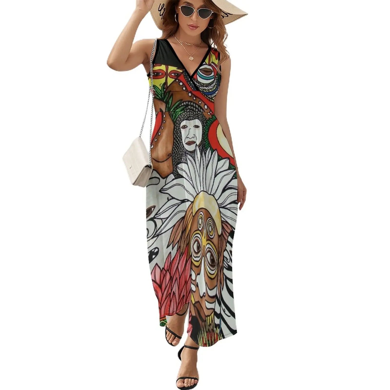 

#259 - Unique PNG Culture II - Artist Nathalie Le Riche Sleeveless Dress summer women's dress 2023 dresses for women 2023