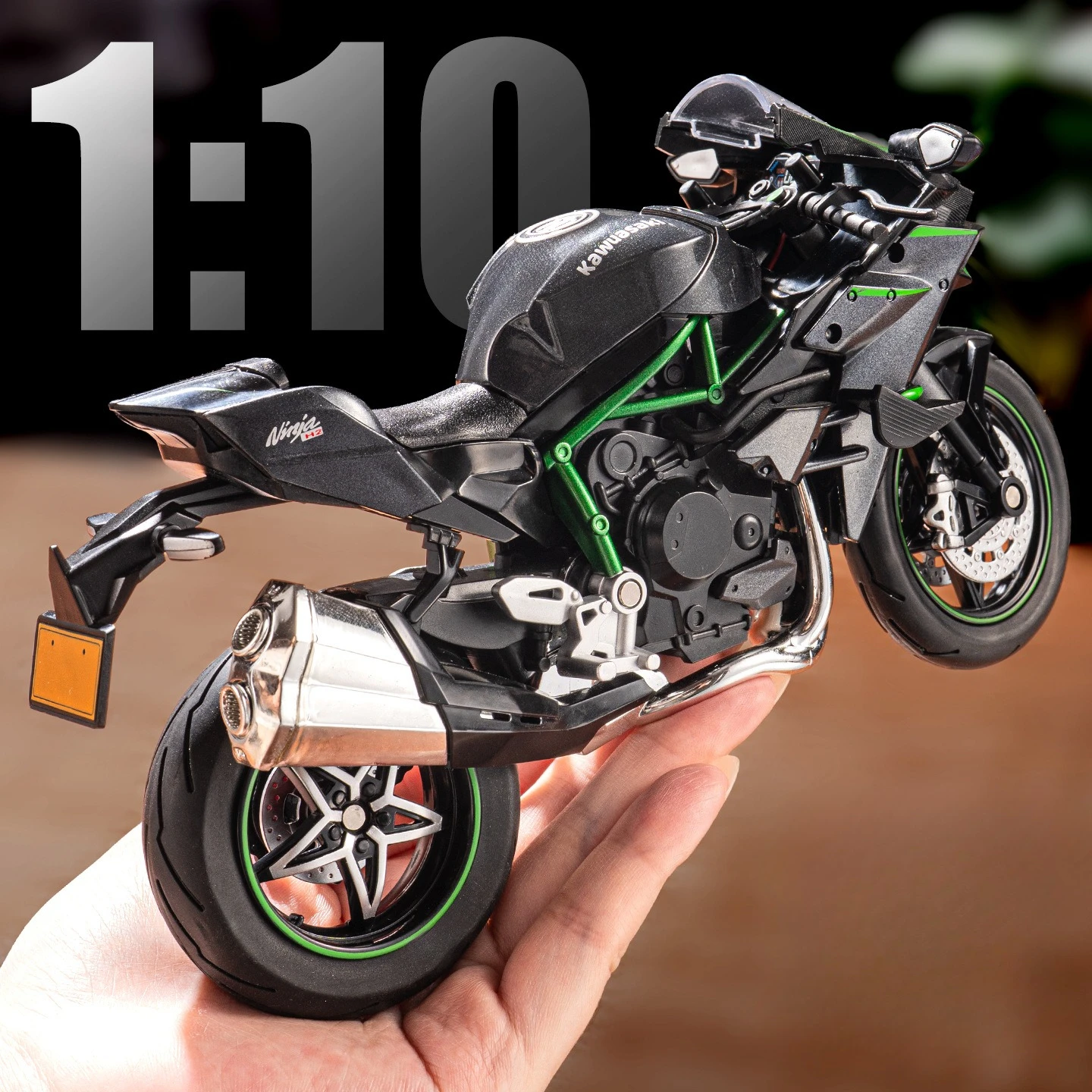 Tamanho grande escala 1:10 modelo fundido modelo de motocicleta crianças som e luz moto brinquedo ou coleção presente namorado