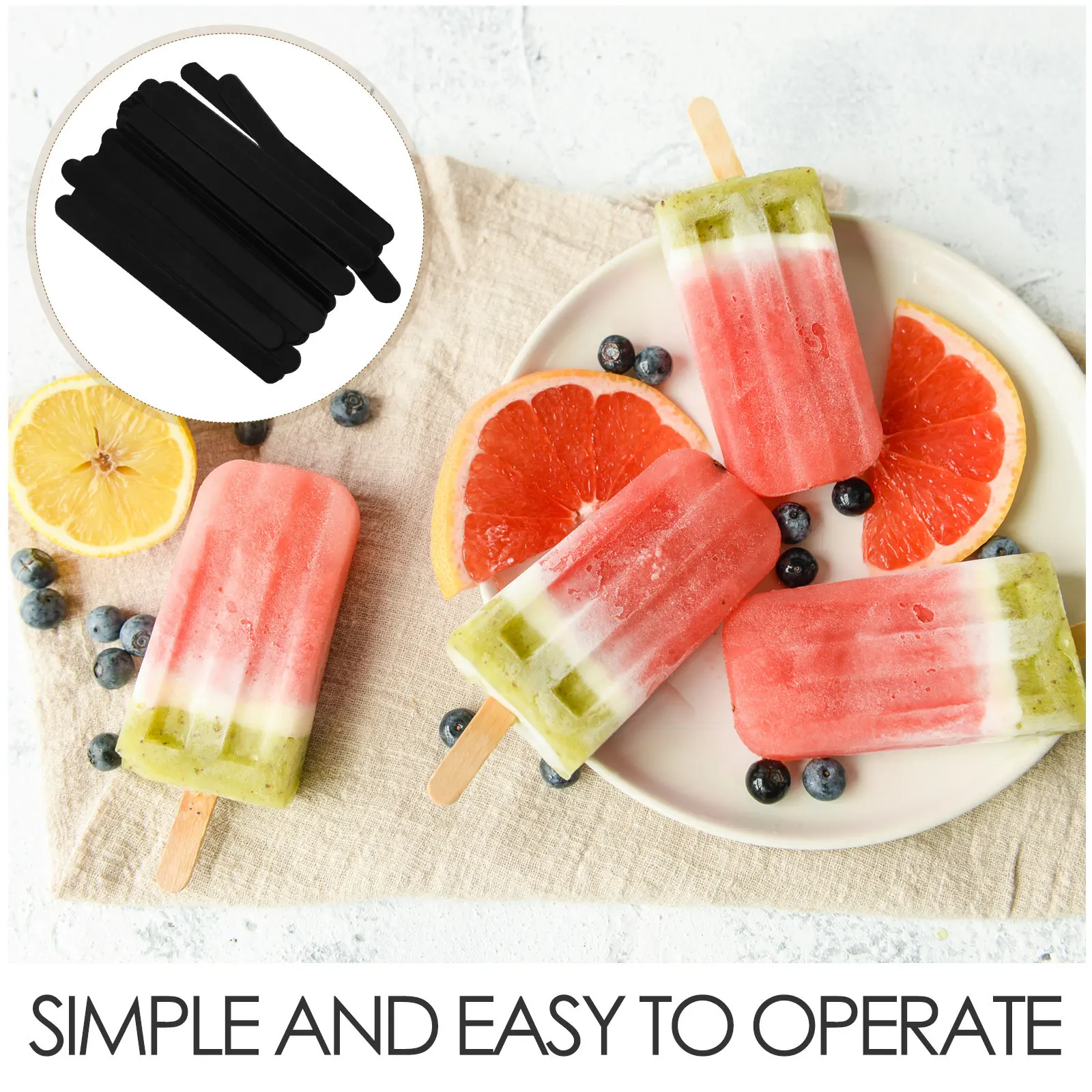 20Pcs Acrylic Reusable Clear Ice Pop Sticks for DIY Cake Dessert Crafts Homemade Ice Pop Ice Cream Sticks