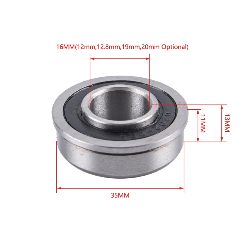 F6202-2RS Flange ABEC-1 Deep Groove Garden Trolley Ball Seal Wheelbarrow Bearing Low speed bearings for pushcart and rickshaw