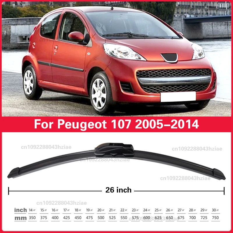 26 "Frontscheibe Scheibenwaschanlage Wischerblatt Für Peugeot 107 2005-2014 2013 2012 2011 2010 Auto Zubehör Zubehör