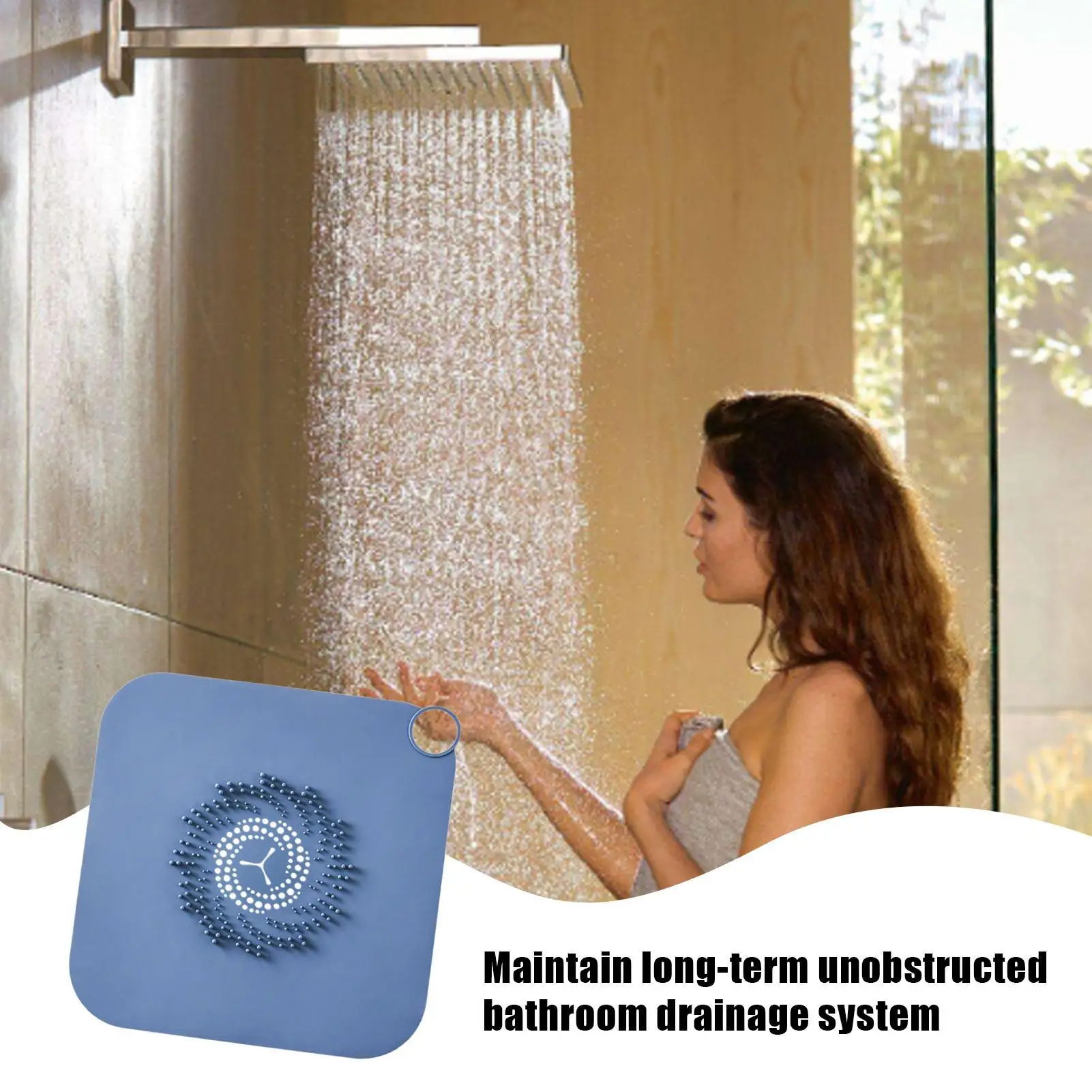 Shower Drain Cover 11 Inch Hair Stopper Shower Strainer Cover Anti-Clog Tub Strainer Trap For Bathroom Apartment Home Bathtub