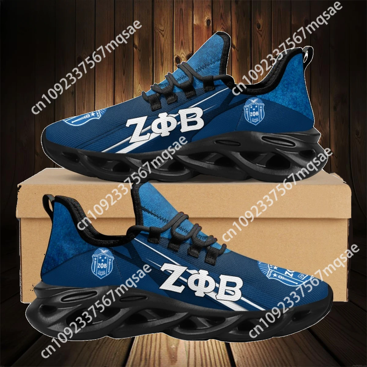 

Custom Retro Zeta Phi Beta Logo Print Ladies Platform Shoes Casual Outdoor Mesh Sneakers Non-Slip Tennis Flats for Women