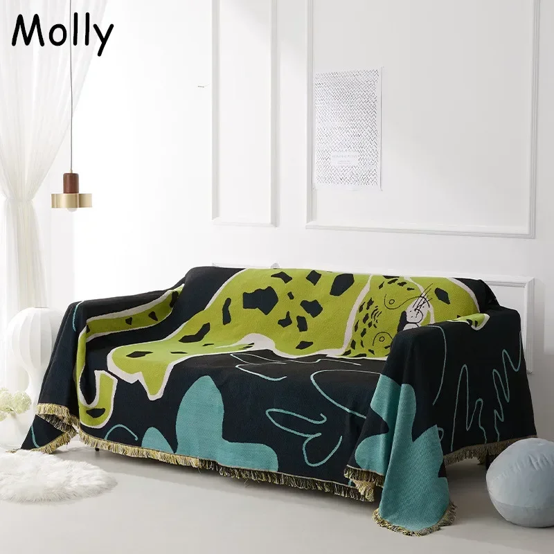 

Cheetah Woven Throw Blanket Animal Jacquard Tapestry Blankets Universal Sofa Cover Towel for All Season Portable Outdoor Blanket