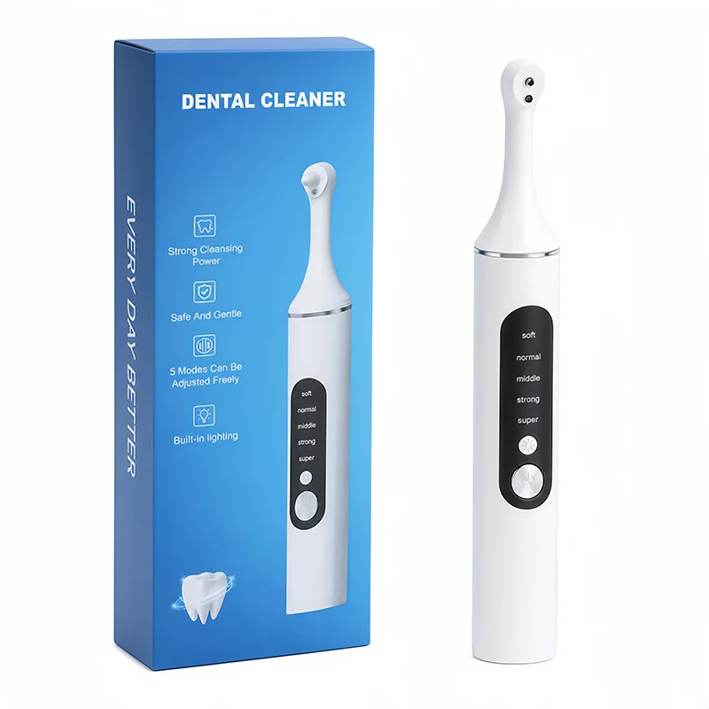 Electric Tooth Polisher Teeth Whitening Toothbrush 5 Speed Modes with 6 Brush Heads LED Light Dental Tartar Remover Tool