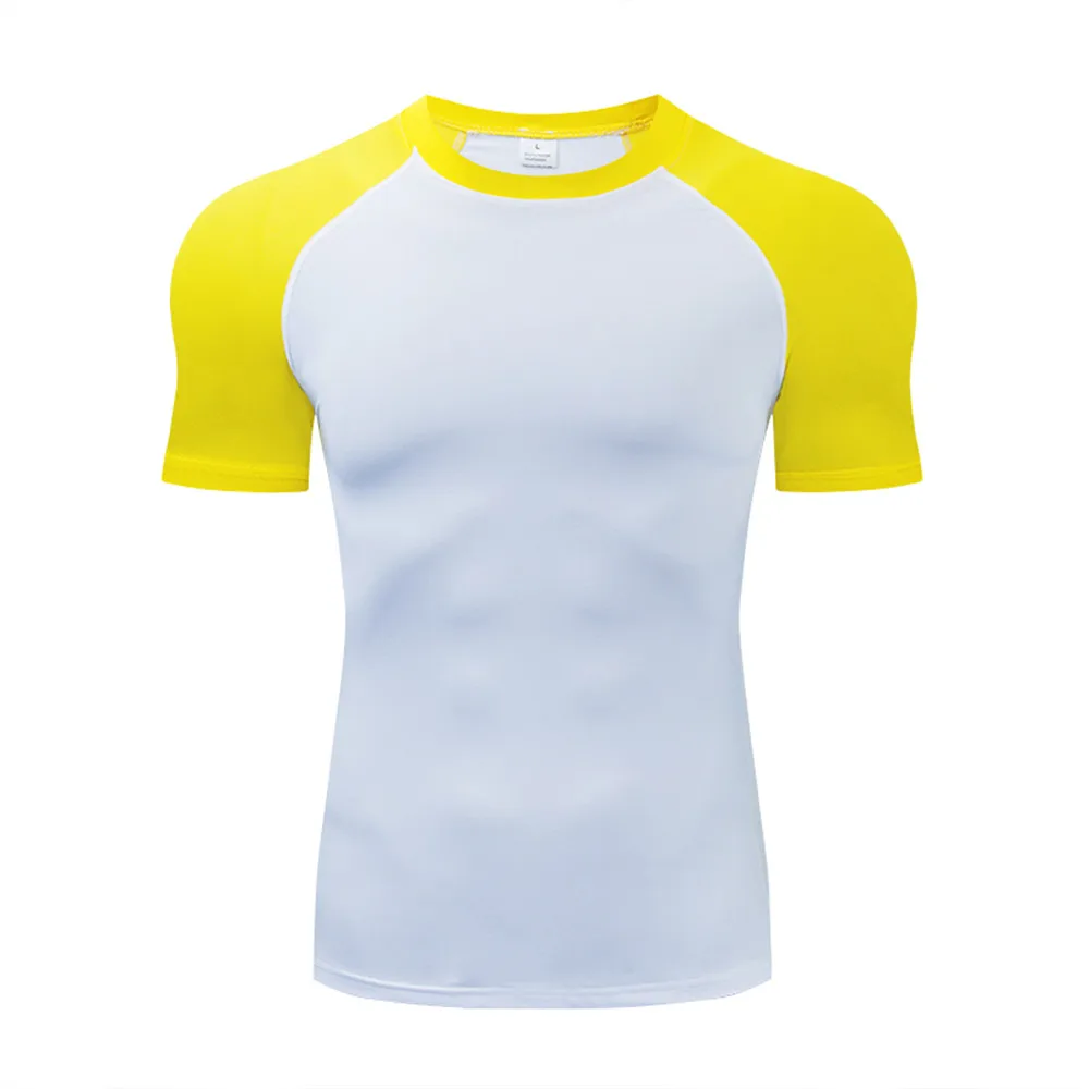 

Men Running Compression T-shirt Short Sleeve Sport Tees Gym Fitness Sweatshirt Male Jogging Tracksuit Homme Athletic Shirt Tops