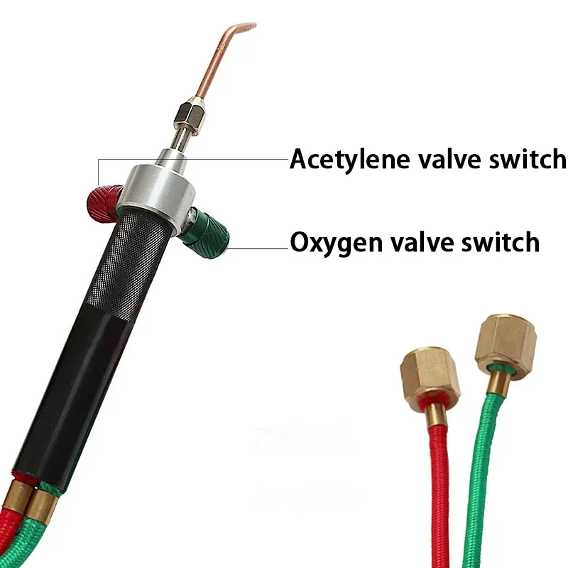 المحمولة الأكسجين الأسيتيلين مجوهرات الشعلة عدة مع 5 نصائح ارتفاع درجة الحرارة لحام لحام لحام لحام لإصلاح الذهب المعادن سيارة تخييم