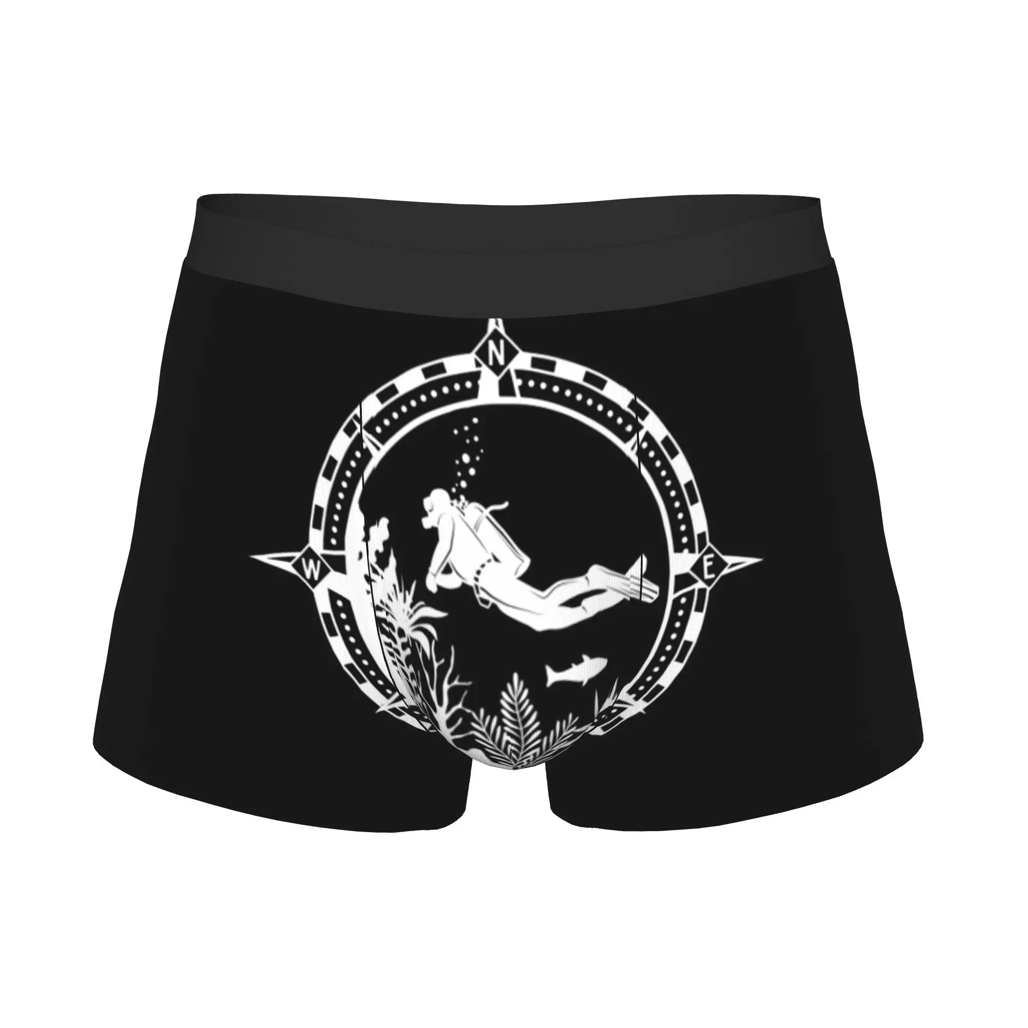 Diver Scuba Diving Compass Dive Underwear Male Printed  Boxer Shorts Panties Briefs Breathable Underpants