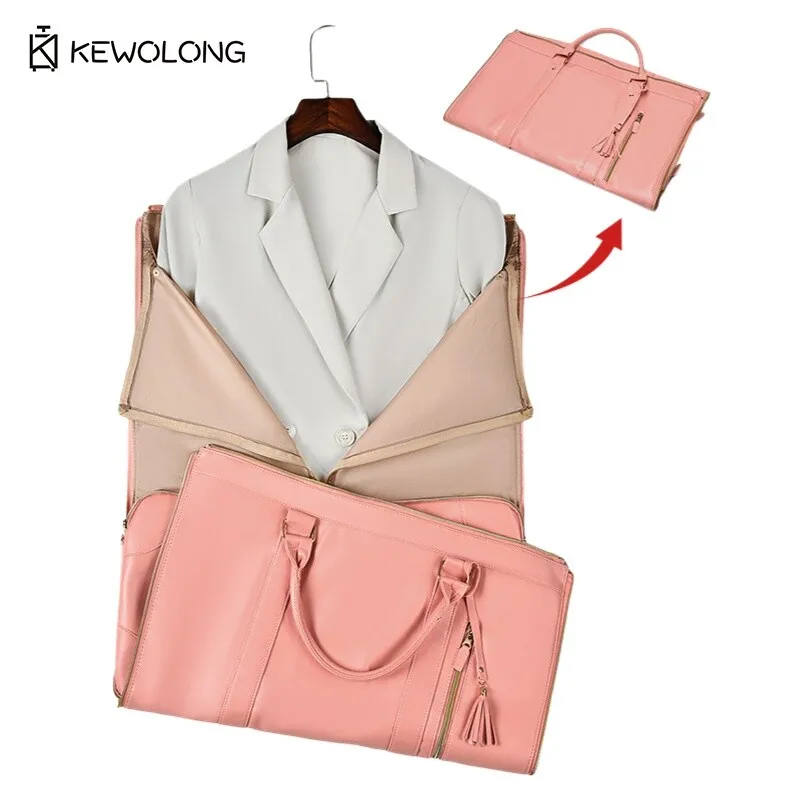 

2025 New Large Capacity Foldable Duffel Bag with Wheels, Women Travel Garment Bag Multi-functional Overnight Tote for Suit