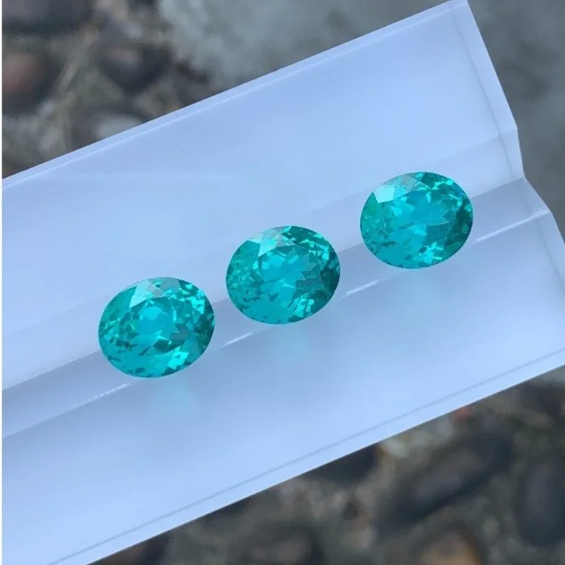 

M-Lab Grown Paraiba Gemstone Oval Cut Lab Created Sapphire Precious Stone Top Quality with Certificate Daily Matching