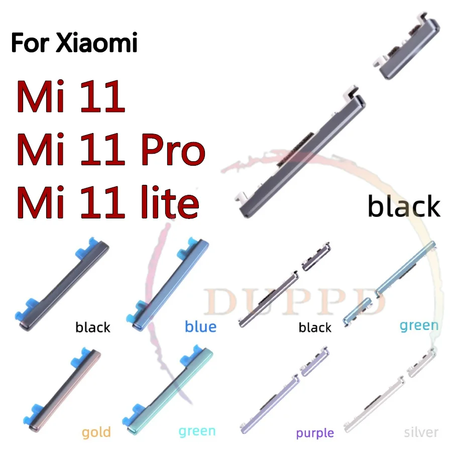 Original For Xiaomi Mi 11 Pro Lite 5G Side Power Key +Volume Button Replacement For Mi11