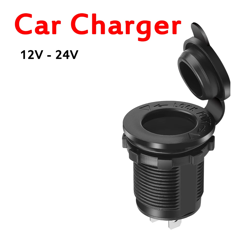 12V Phone Charger Connector Waterproof Car Cigarette Lighter Socket Auto Boat Motorcycle Tractor Power Outlet Socket Receptacle