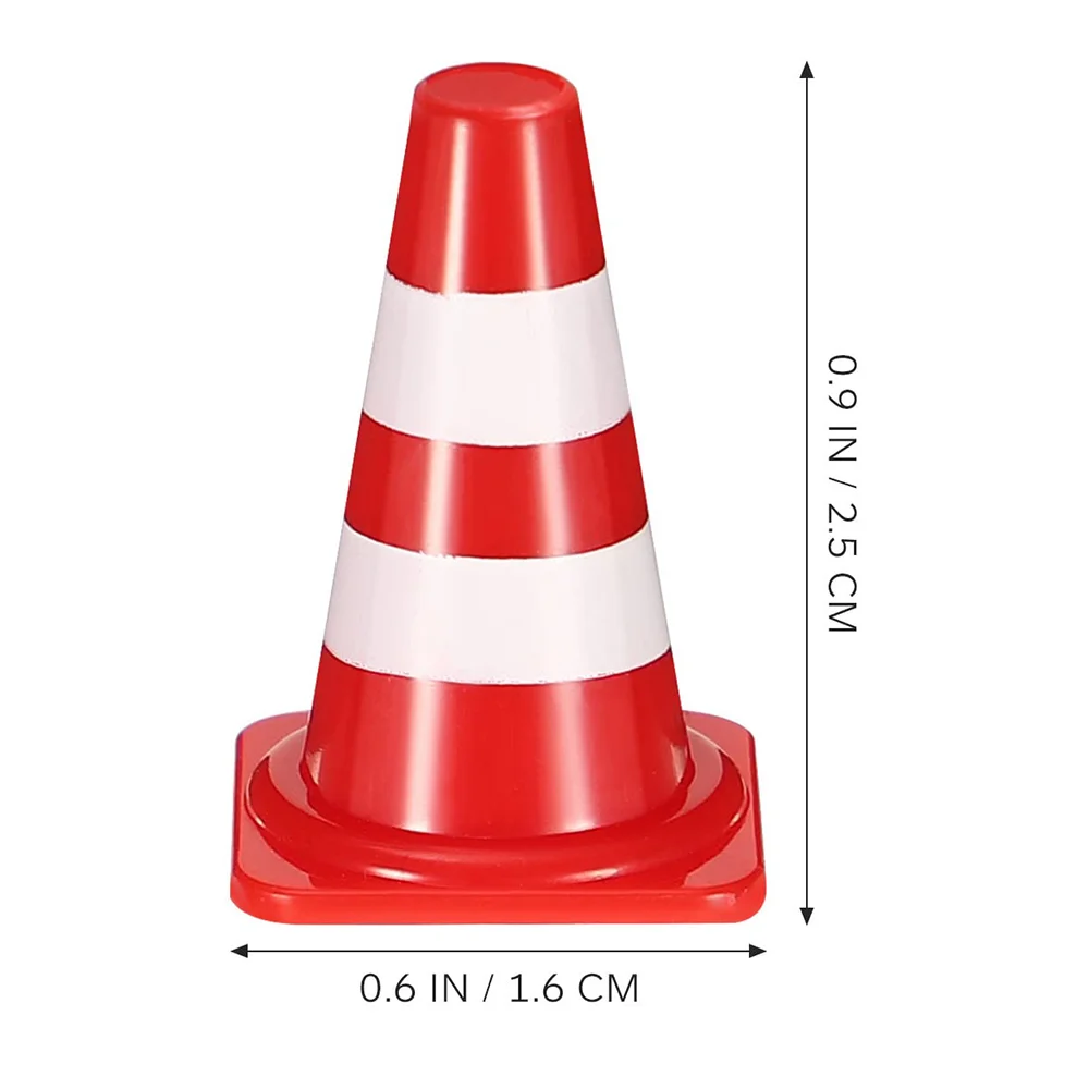 20 Stück/Set Verkehrskegel Mini Geburtstagsdekoration Rennwagen-Themenparty Bauunterricht Lehrmittel Rot Orange Gelb – Detail 3