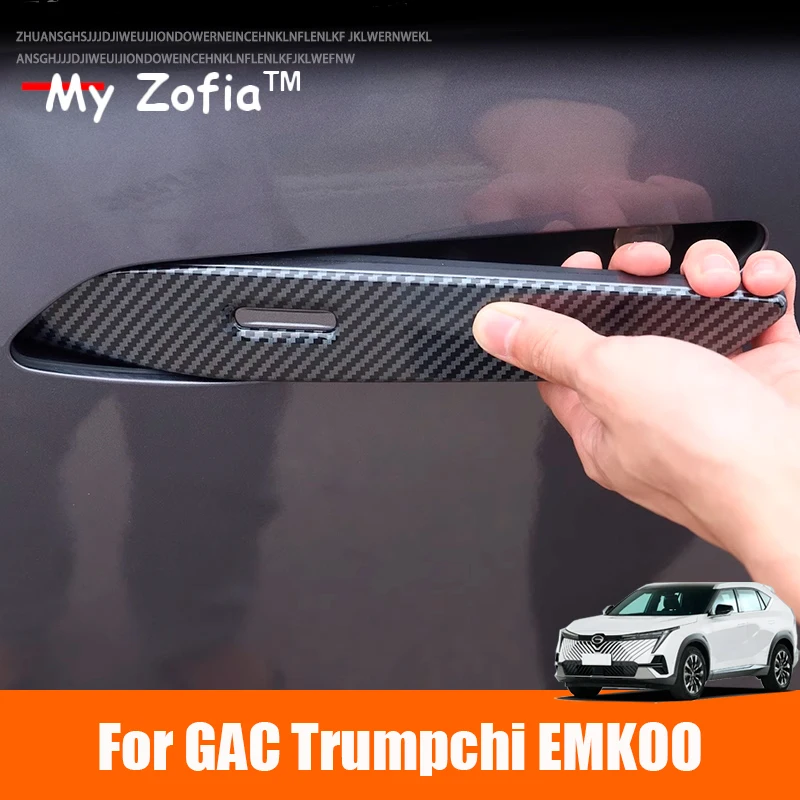 

For GAC Trumpchi EMKOO 2023 2024 2025 Car ABS Carbon Fiber Black Car Door Handle Cover Decorative Sticker Exterior Accessories