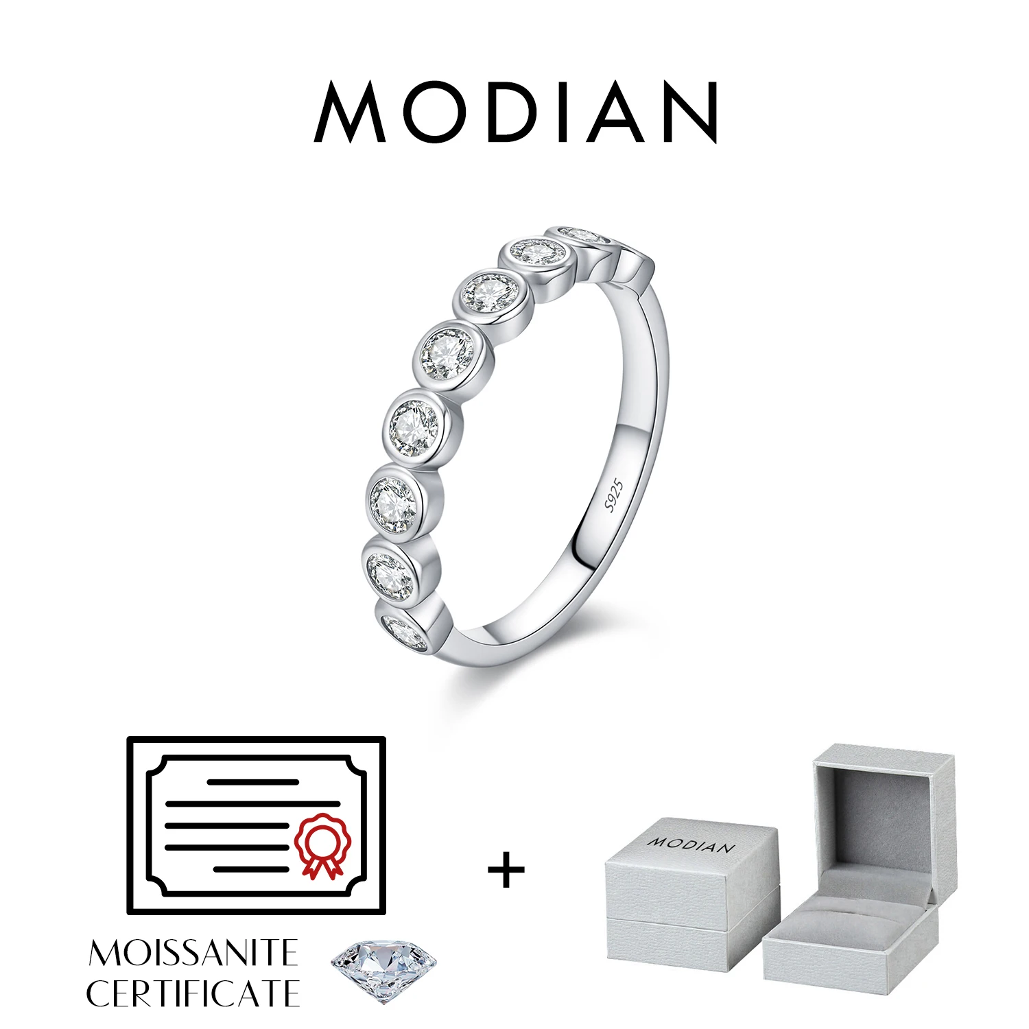 Women's Moissanite Eternity Ring in 925 Sterling Silver