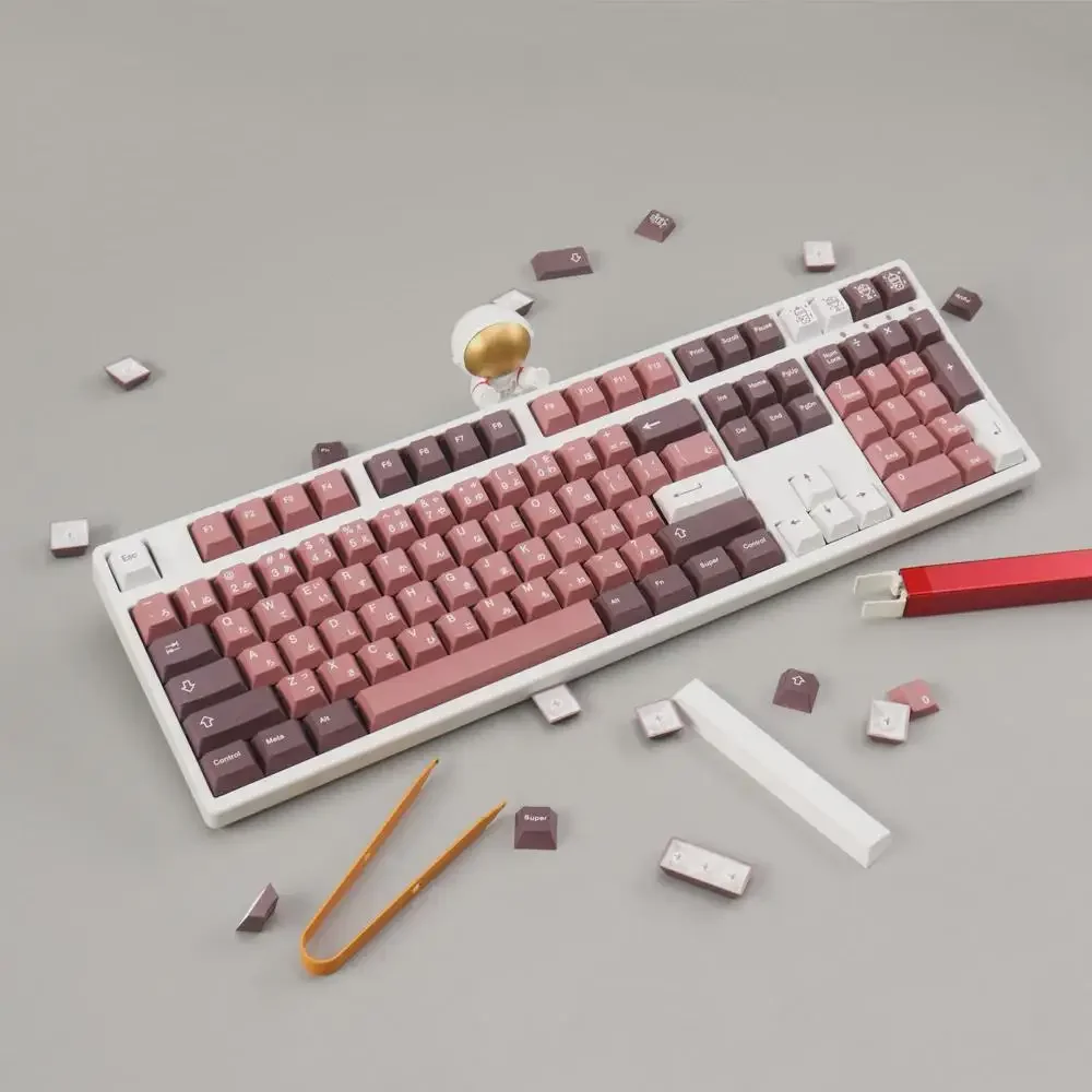 Smoothie Keycap Rosa Altezza originale PBT Sublimazione Set completo Tappo tastiera meccanica 64/87