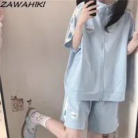 Sweet Two Piece Set Women Japanese Kawaii Loose Female Sets Casual Preppy Harajuku Roupas Femininas Solid Color Cute Ropa Mujer