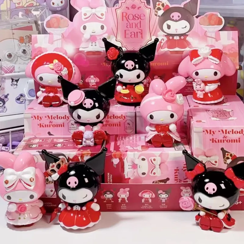 Miniso Genuine Sanrio Rose With Count Kuromi My Melody Decorative Model Kawaii Anime Toys Holiday Birthday Gift