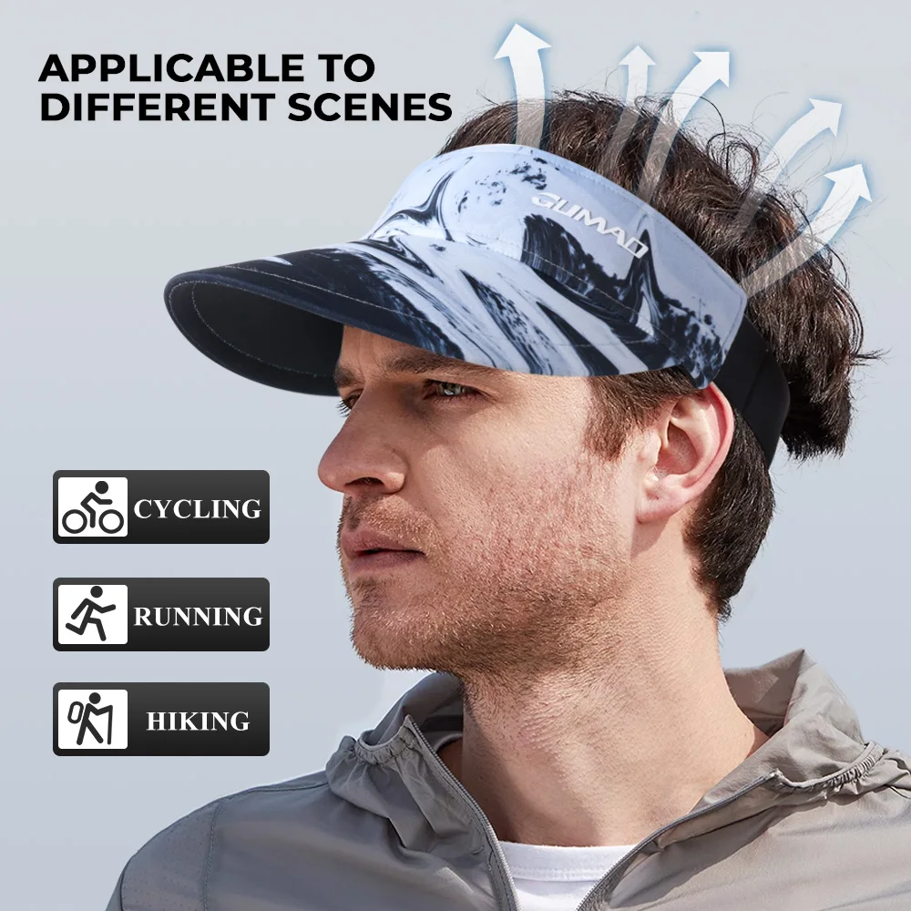 Summer Hat Men Outdoor Running Hiking Tennis Golf Beach Absorbent Breathable Sports Headband Empty Top Sun Protection Visor Caps