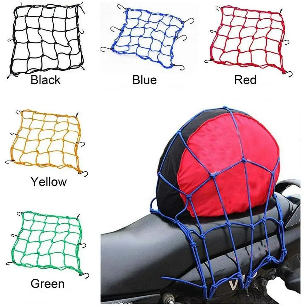 Net Helmet Rope Motorcycle Luggage Net Cargo Net Helmet Rope Storage Bag Twine Holder Tank Mesh Adjustable Hooks Luggage