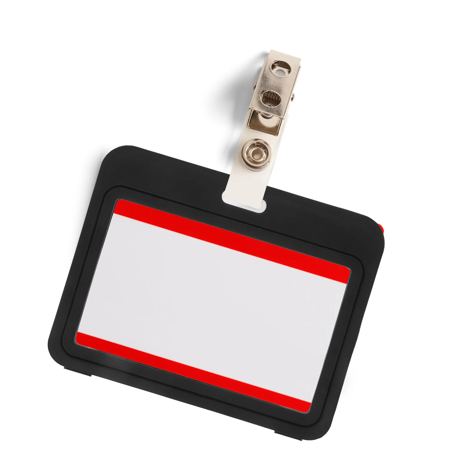 

12 Pcs ID Card Holder Badge Covers Clear Hard Plastic Protector Horizontal Access
