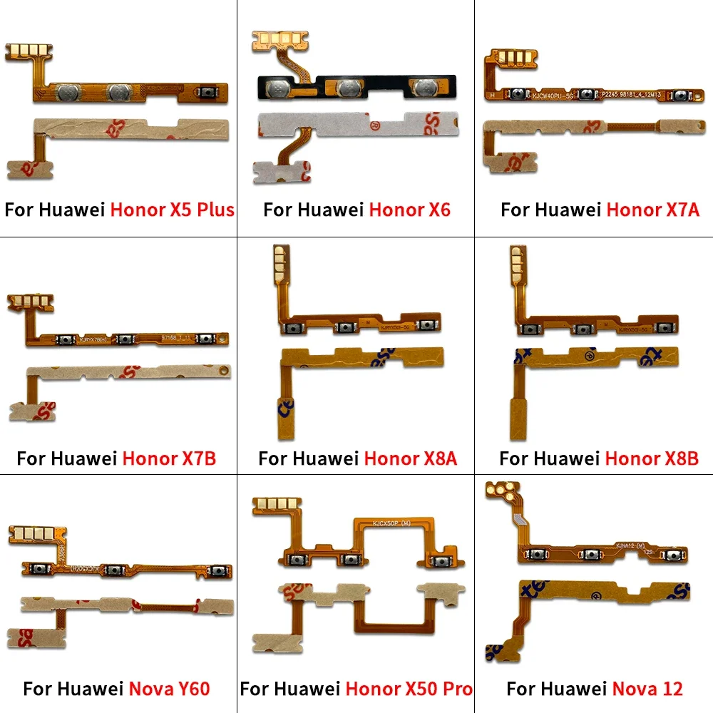 Power Switch On/Off Button Volume Key Button Flex Cable For Huawei Honor X5 Plus X6A X7A X7B X8A X8B X9 X9B X50 Nova Y60 X50 Pro