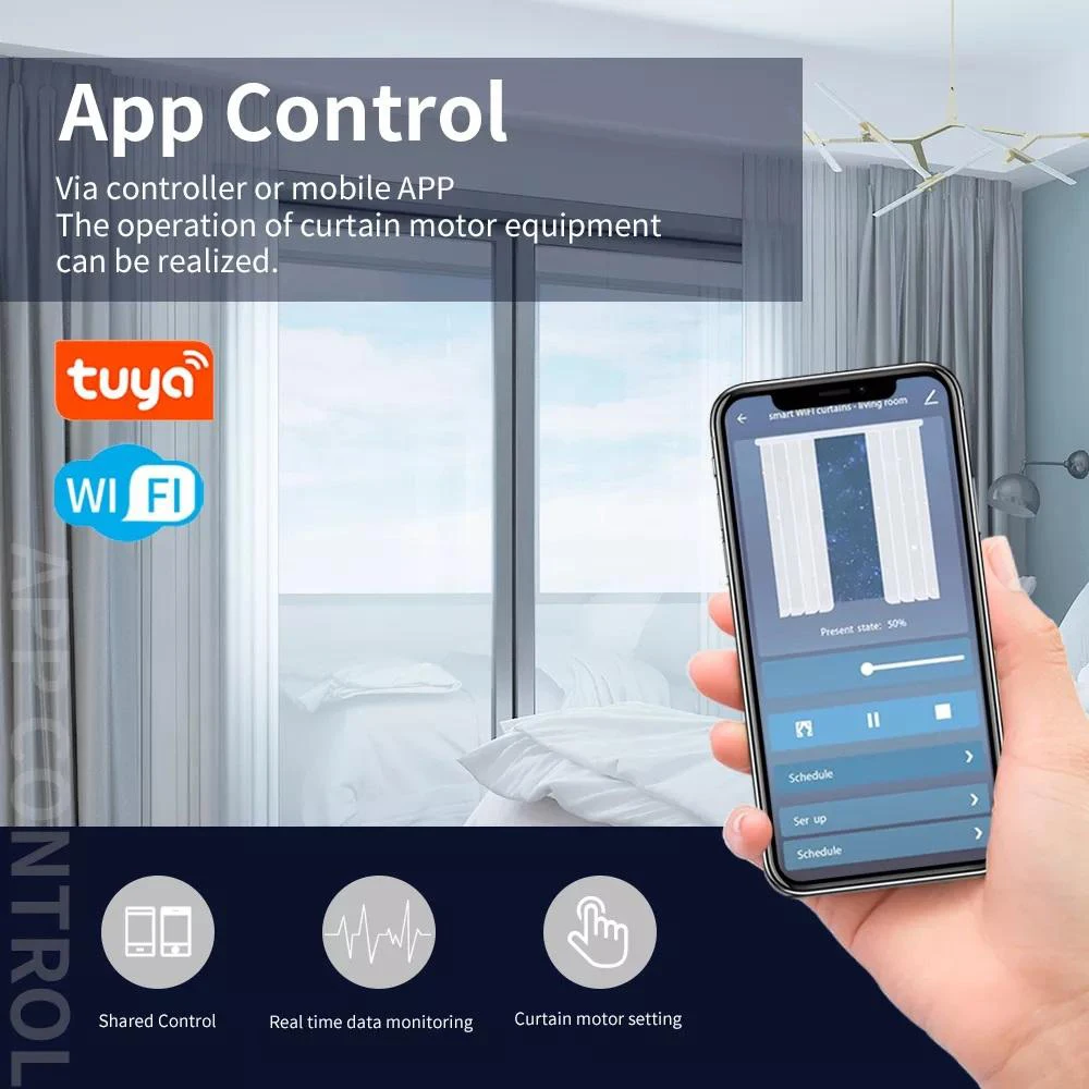 STLF بالجملة تويا واي فاي المنزل الذكي التلقائي الكهربائية بمحركات الستار فتاحة سعر المصنع الستار موتور السائقين
