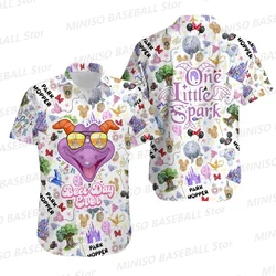 2024 New Summer Boys&Girls Disney Epcot Cartoon Printed Fun Hawaiian Shirts Kid/Adult Casual Vacation Beach Shirts Family Dress