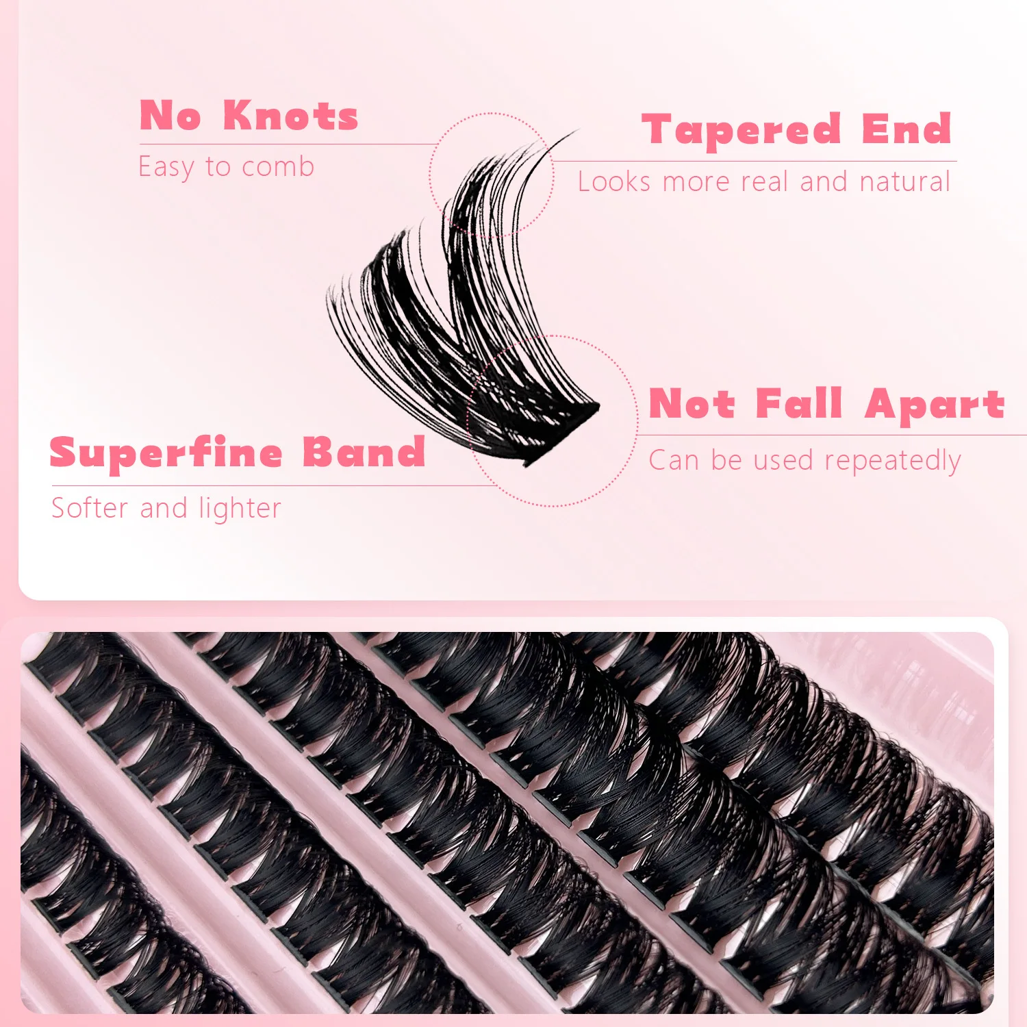 MIAOJIE 200 Pezzi FAI DA TE Ciglia Personali 40P Ciglia Cluster Aspetto Naturale Ciglia Sottili 9-16MM D Capelli Ricci Cluster Personali Lashe