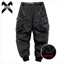 2024 Winter Warm Tactical Pants Men Fashion Functional Multi Pockets Cargo Trousers Hip Hop Streetwear Joggers Pant Techwear