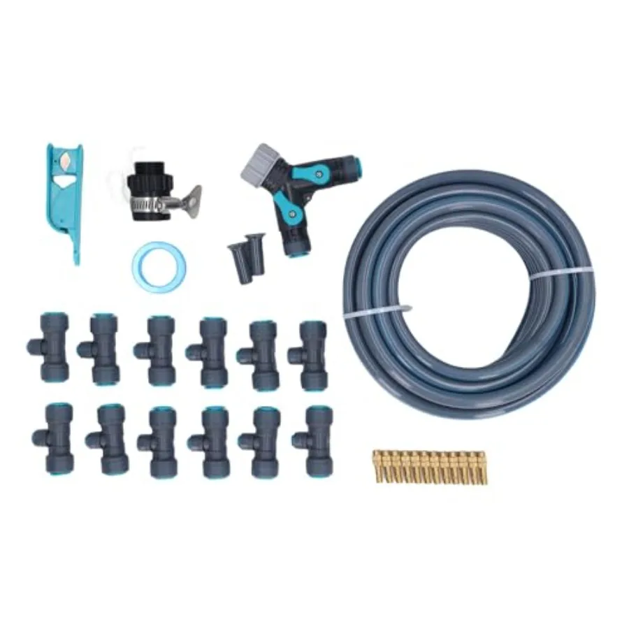 

Automatic Drip Irrigation Kit 10m Hose Adjustable Dripper Sprinkler Garden Watering System for Patio Lawn Greenhouse 3 Modes Ea