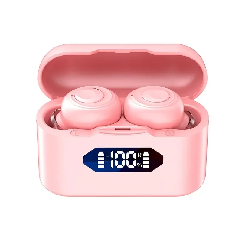 Słuchawki Bezprzewodowe Bluetooth X37 Zewnętrzne Sportowe Zestaw Słuchawkowy 5.3 z Pojemnikiem do Ładowania Wyświetlacz Dotykowy do Muzyki