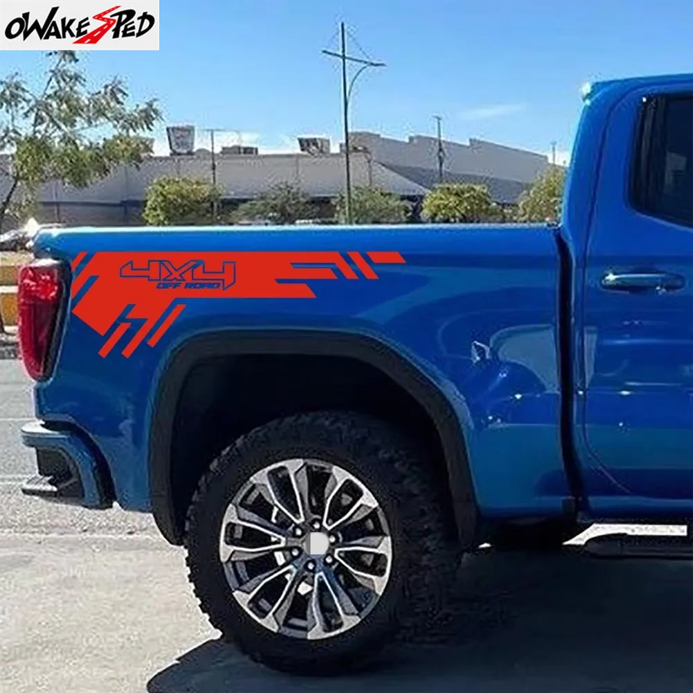 2Pcs 4X4 Off Road Car Body Side Sticker Compatible with Pickup trucks , Sports Kit Vinyl Decal Decoration Exterior Accessories