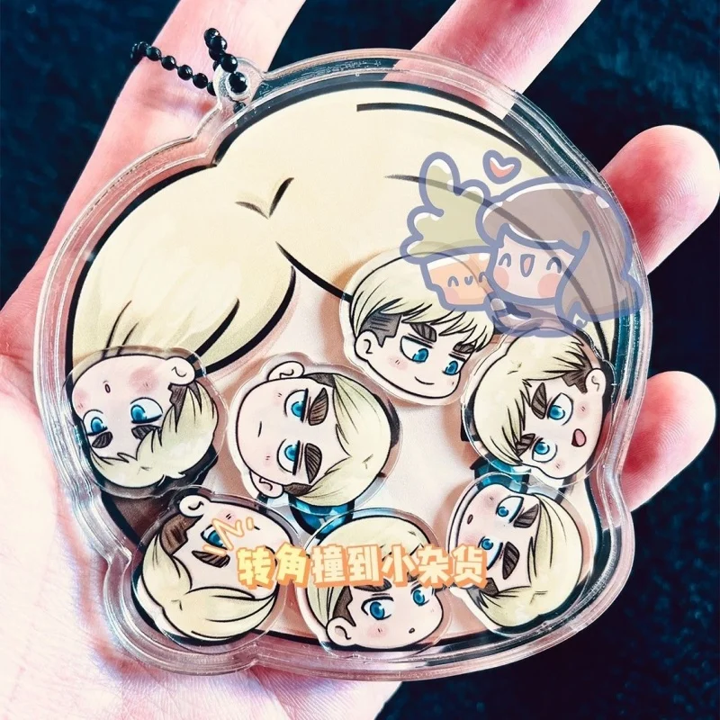 Anime Attack Erwin Smith PVC Pendant Keychain Keyring Cosplay Kids Toys Birthday Gift a69471