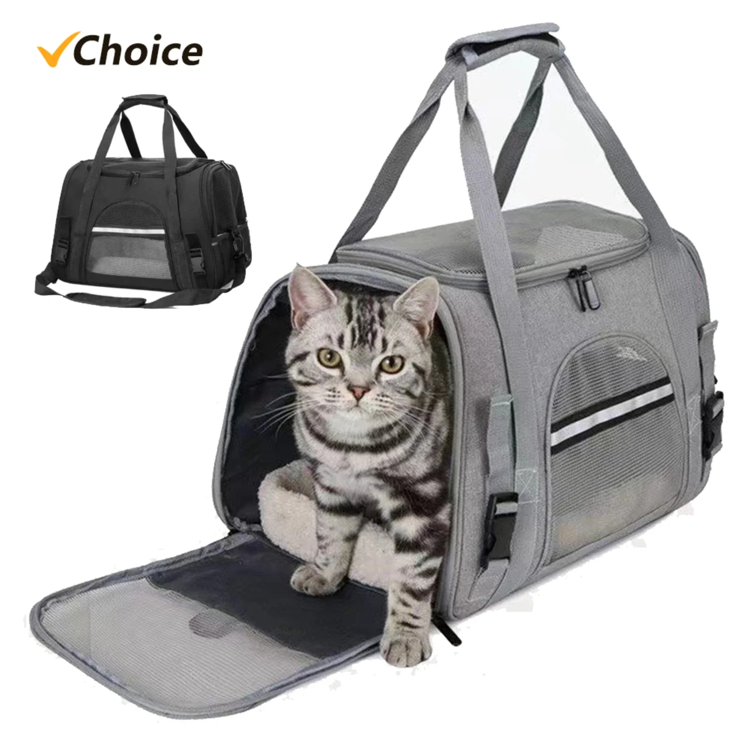 Adjustable Convenient Spacious Soft-Sided Pet Carrier Backpack - Comfortable for Small Dogs and Cats on Long Journeys - Effortle