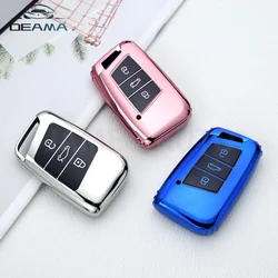 For VW Volkswagen Passat B8 Tiguan Magotan Golf for Skoda Kodiaq Superb A7 TPU Car Remote Key Case Cover Shell Fob