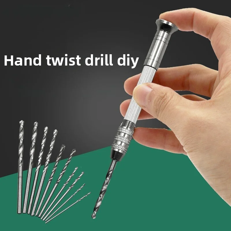 Mini Hand Twist Drill With Drill Bits Manual Drilling Reaming Tool For DIY Craft Woodworking Wenwan Handmade Processing Tools