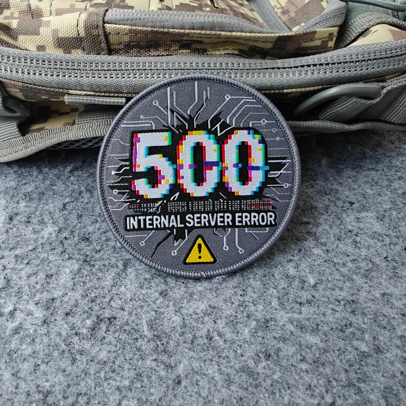 2026 New Tactical Patch, INTERNAL SERVER ERROR 500 Morale Badge, For Clothing, Hats, Backpacks, etc., Hook and Loop