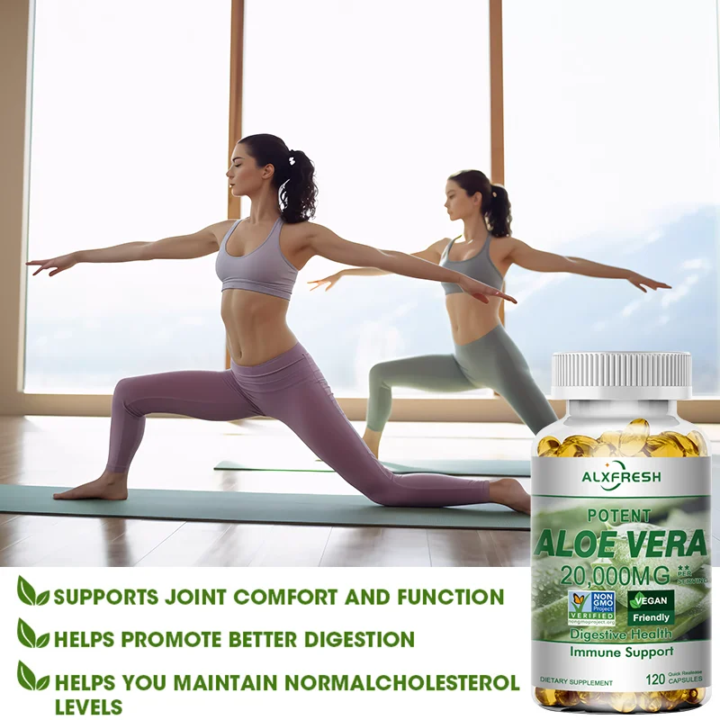 Alxfresh Aloe Vera Capsules Support Intestinal Digestion Weight Loss Immune Function Support Cardiovascular & Joint Health