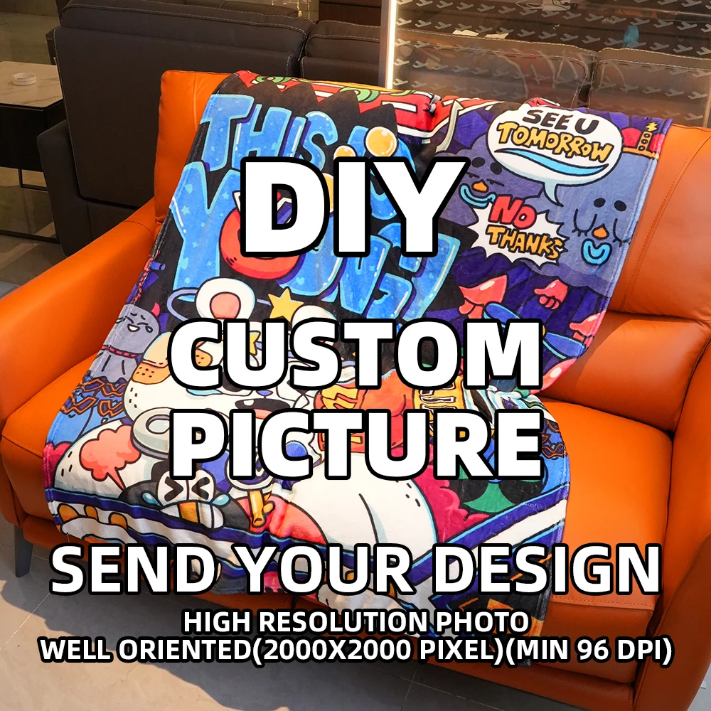 

Text Photo DIY with Customized Collage Cartoon Blanket Personalized Picture Blanket Christmas Valentine's Day Birthday Gift