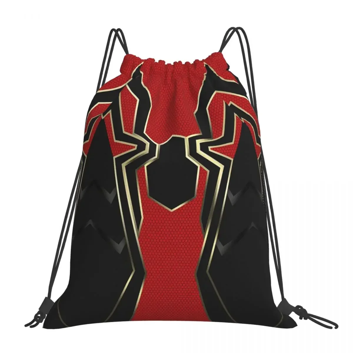 Iron Spider Backpacks Fashion Portable Drawstring Bags Drawstring Bundle Pocket Shoes Bag BookBag For Man Woman School