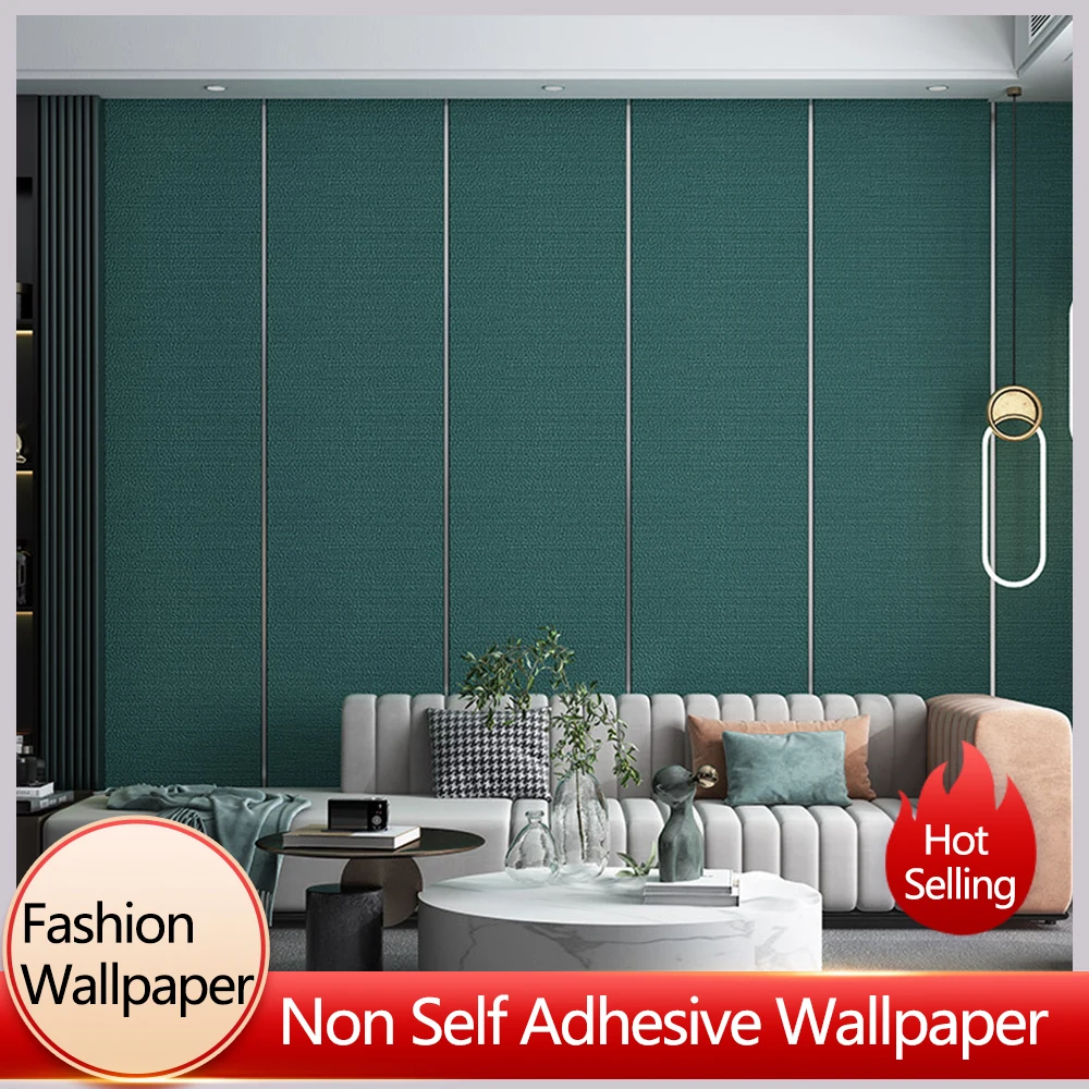 1Roll New Solid Color Non Woven Fabric 3D Wallpapers Deerskin Velvet Living Room Bedroom Stripe Wallpaper