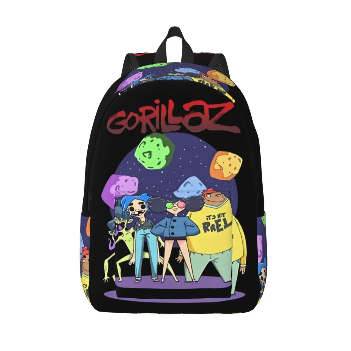 

Punk Music Backpack for Kindergarten Primary School Student Gorillaz Bookbag Boy Girl Kids Canvas Daypack Hiking