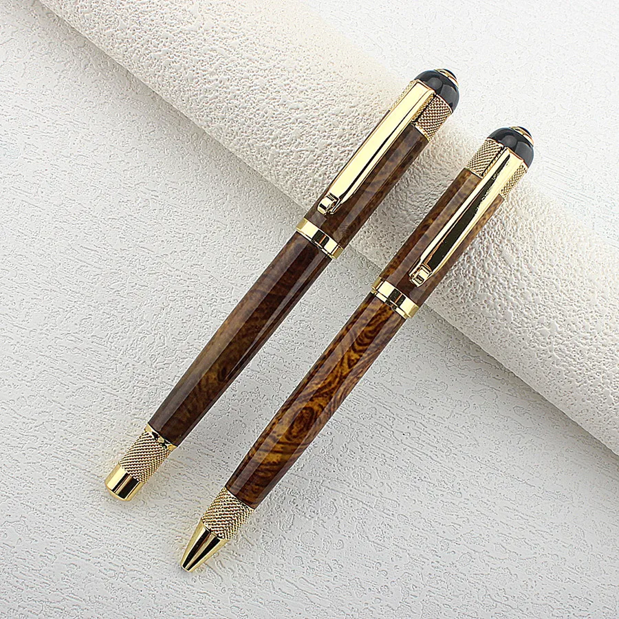 Luxury Metal Ballpoint Pen Retractable Signature Pen Style Metal Housing Black Ink Medium Point 0.7mm Color