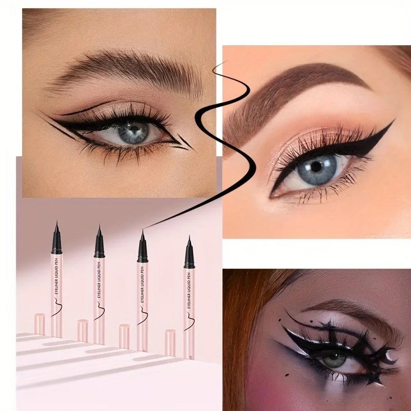 防水リキッドアイライナーペンシル,滑らか,シルキー,ブラック,速乾性,長持ち,速乾性,汚れなし