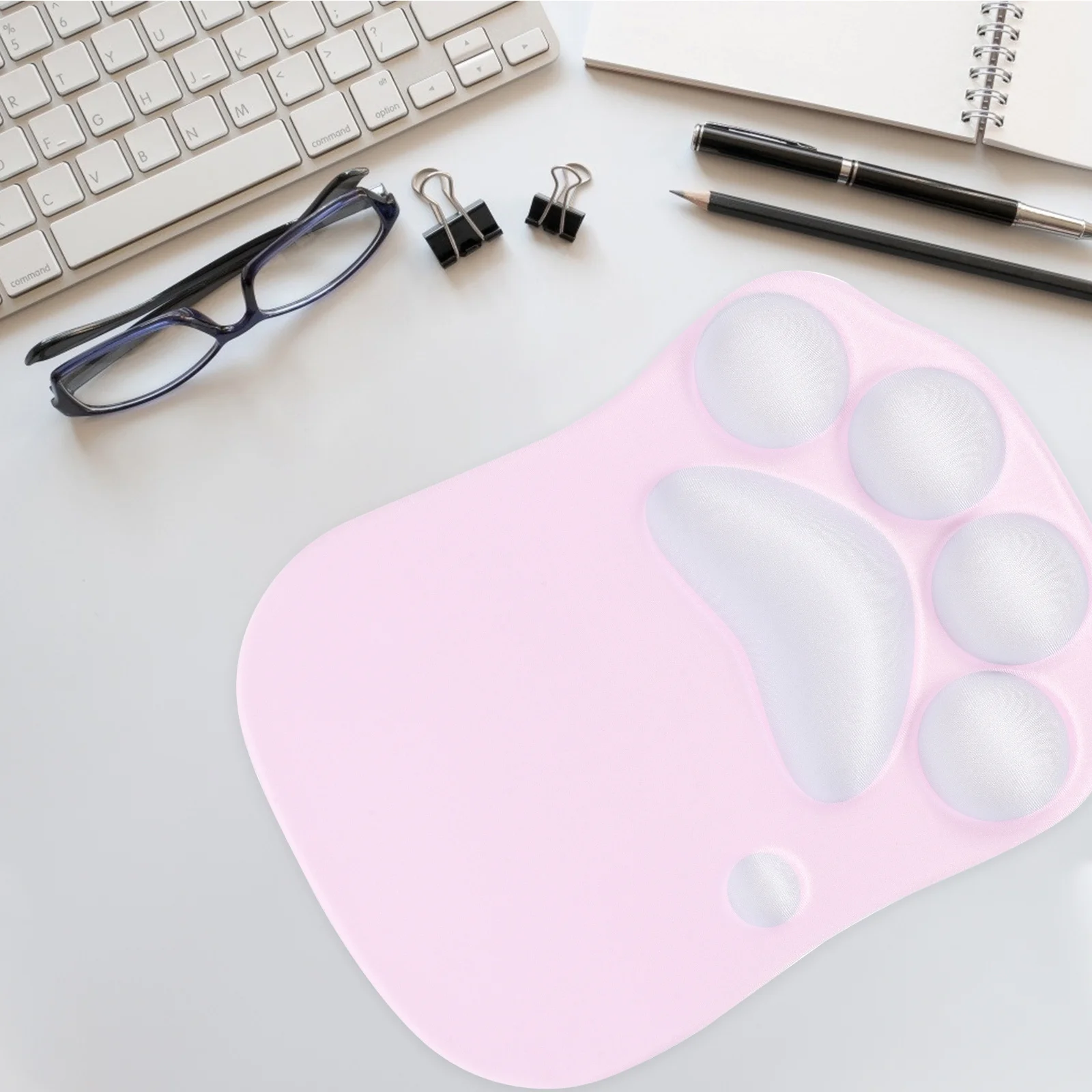 

Silicone Mouse Pad with Cat Paw Wrist Support Ergonomic Design Anti-Slip Surface for Women Daily Computing Comfort